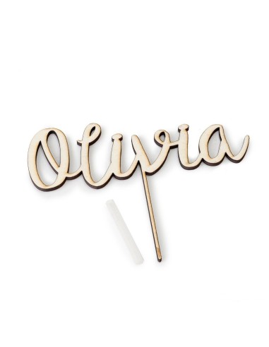 Cake topper madera personalizado 1 nombre