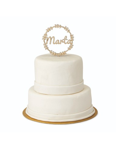 Cake topper madera personalizado globo