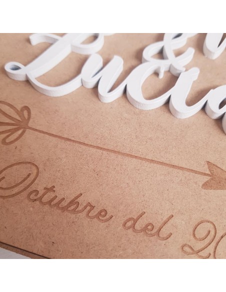 Libro de firmas madera corazones personalizado