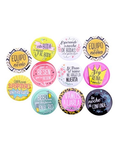 LOTE 11 CHAPAS FRASES WEDDING