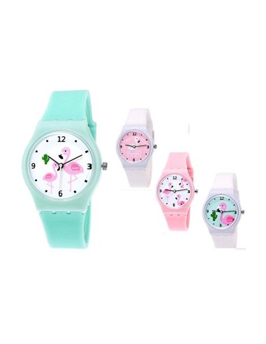 RELOJ ESFERA FLAMENCOS SILICONA