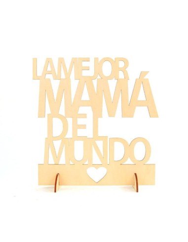 CARTEL MADERA LA MEJOR MAMa DEL MUNDO