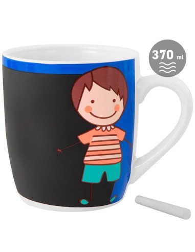 TAZA PIZARRA COLOREAR NINO HAPPY