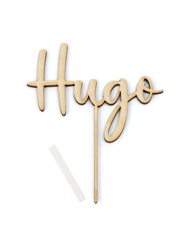 Cake Topper Madera Personalizable Hugo | Loviu Regalos