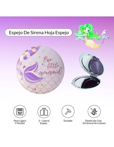 OFERTA LOTE DE 500 ESPEJO CHAPA SIRENITA MERMAID